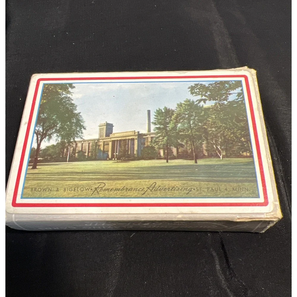 Vintage 1947 Brown & Bigelow Advertising Playing Cards in box Full Deck & Jokers